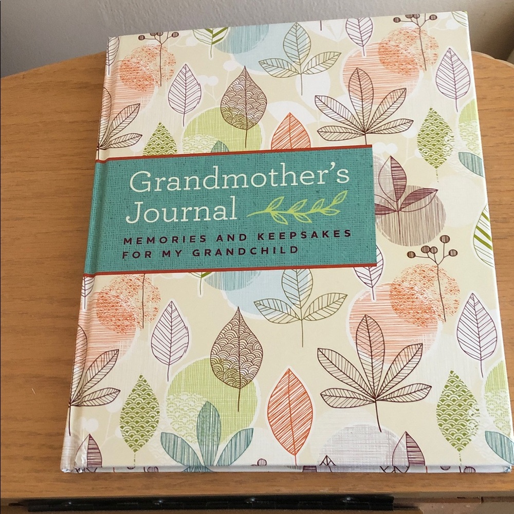 Grandmother's Journal - Leaf Print Memory Book - Cream & Mint